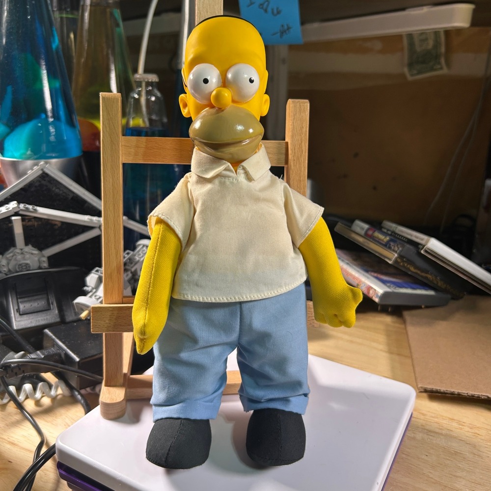 Vintage Homer Simpson Plush Doll Vinyl Head Hands 12 Inch Figure Matt Groening